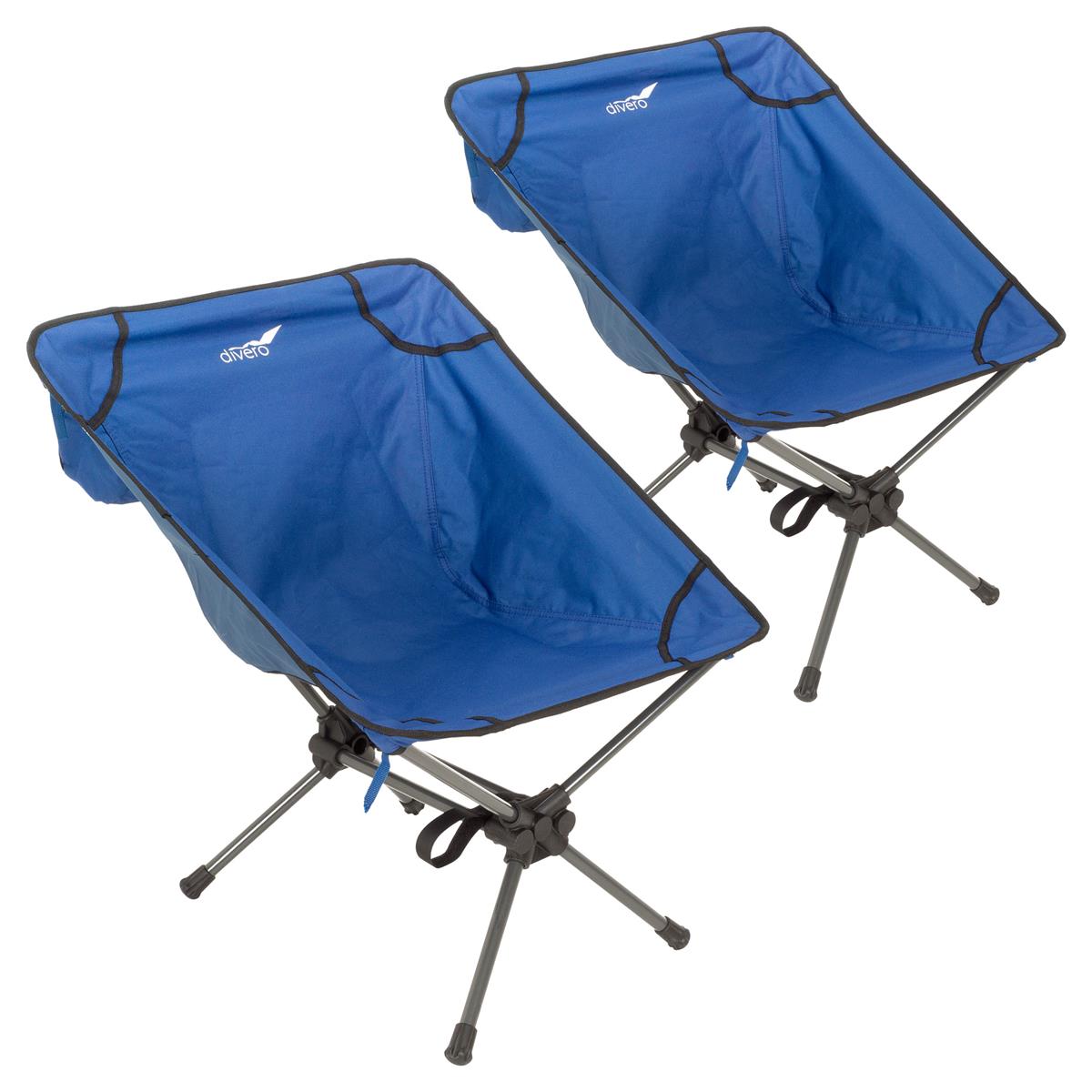 Divero - kempingová skládací židle, modrá 2ks