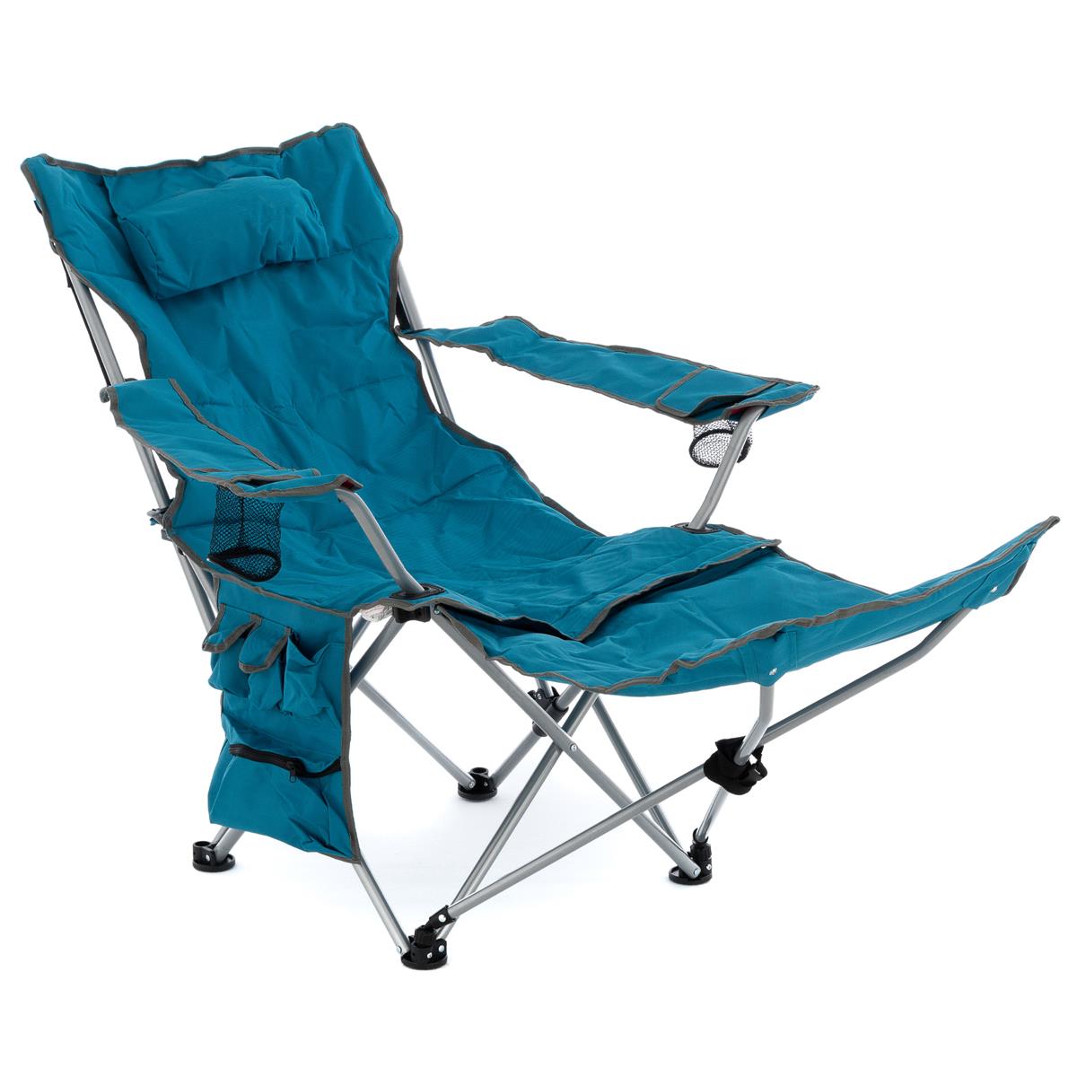 Kempingová židle Dilego s podnožkou - modrá