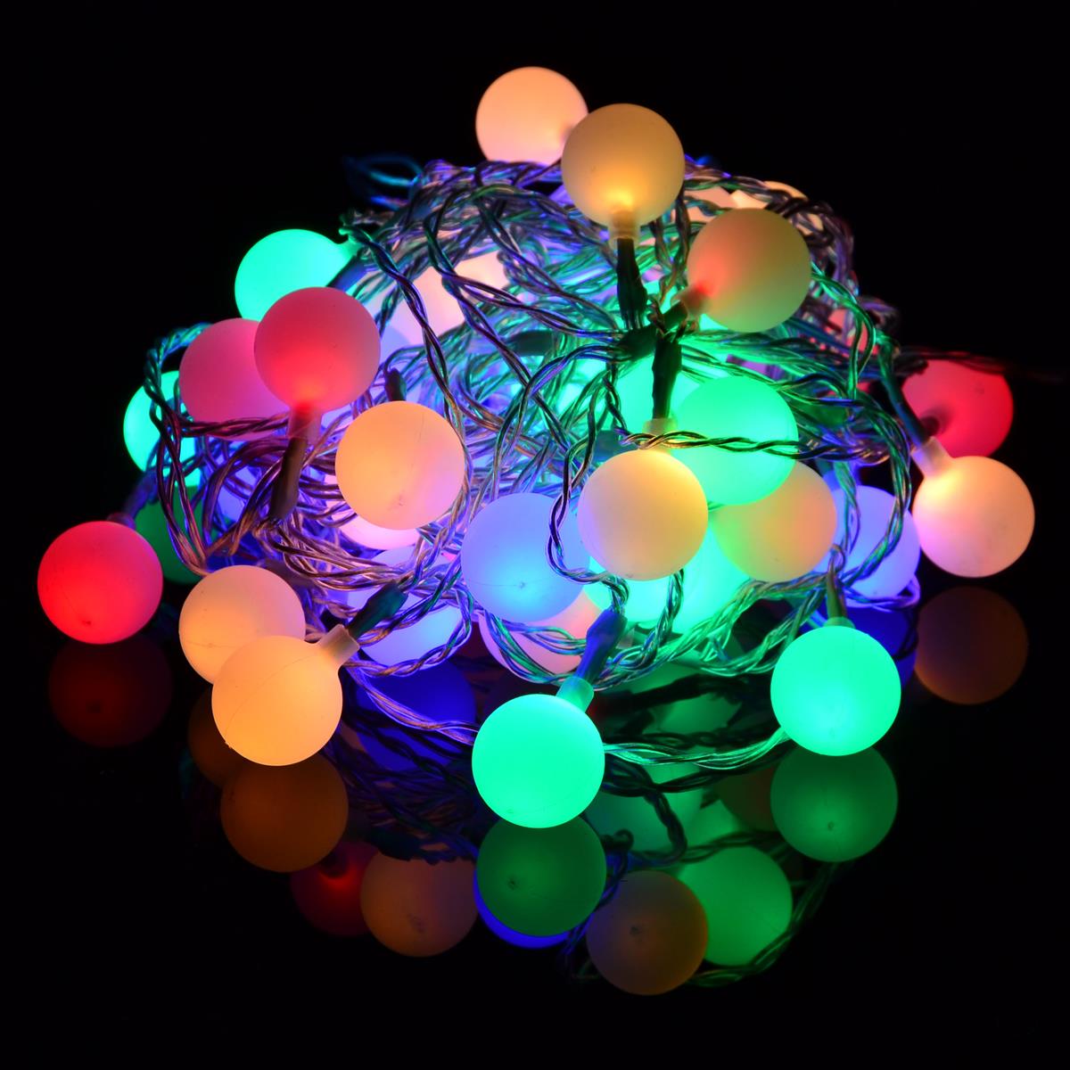 LED párty osvětlení - řetěz s 50-ti barevnými koulemi, 2,5 cm