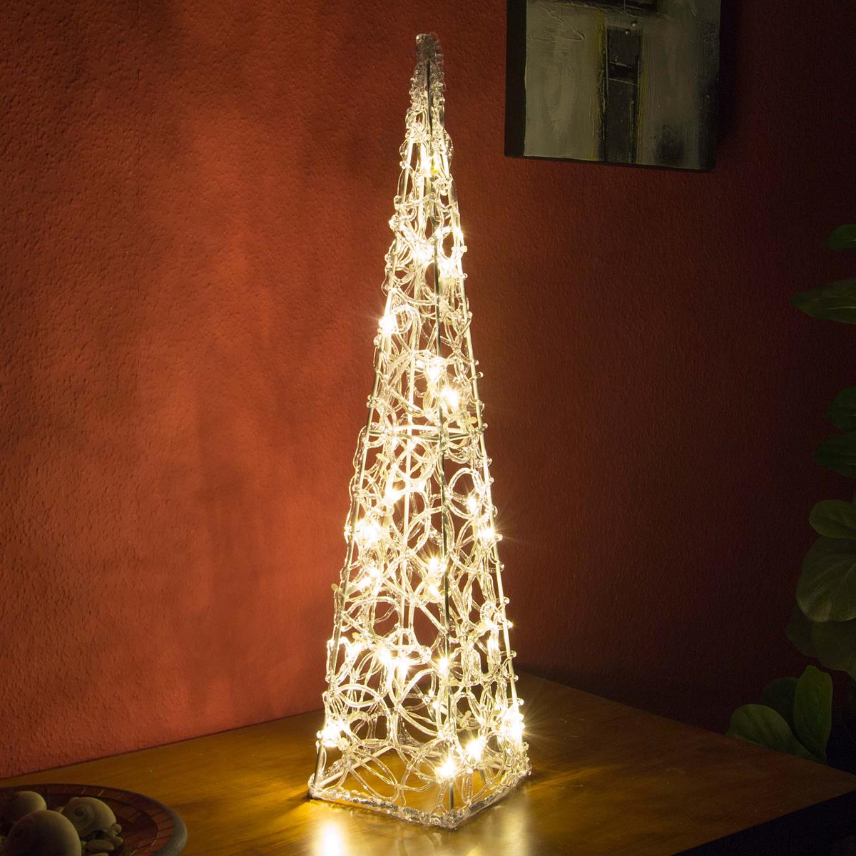 Svítící pyramida 30 LED teplá bílá s časovačem