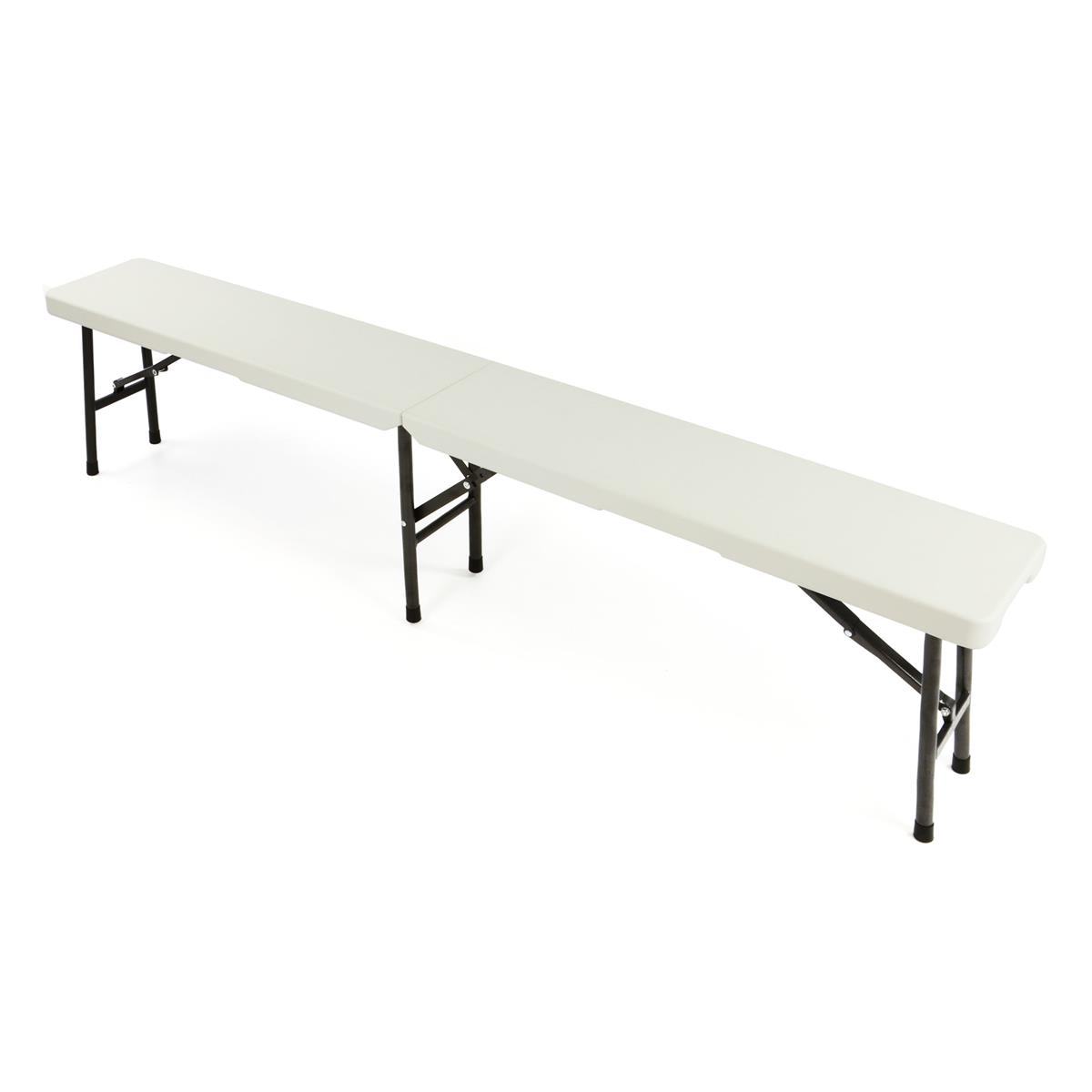 Skládací cateringová lavice - 180 cm bílá